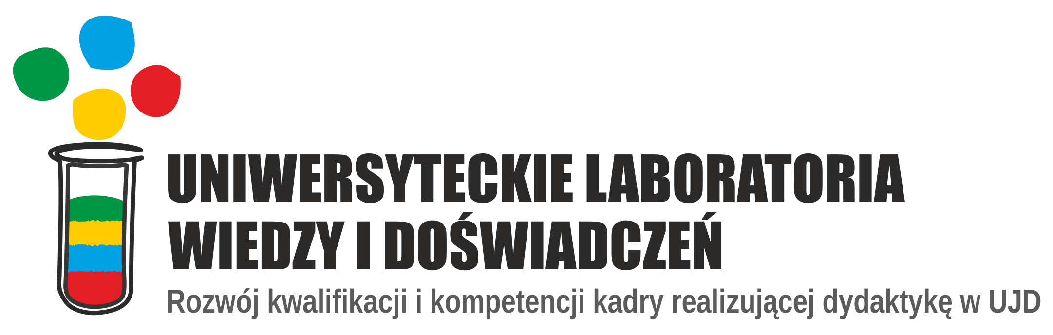 Logotyp projektu Uniwersyteckie laboratoria wiedzy i doświadczeń